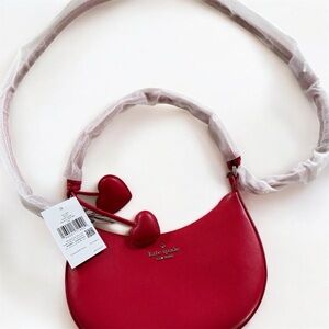 Kate Spade Red Shoulder Bag with Heart Details